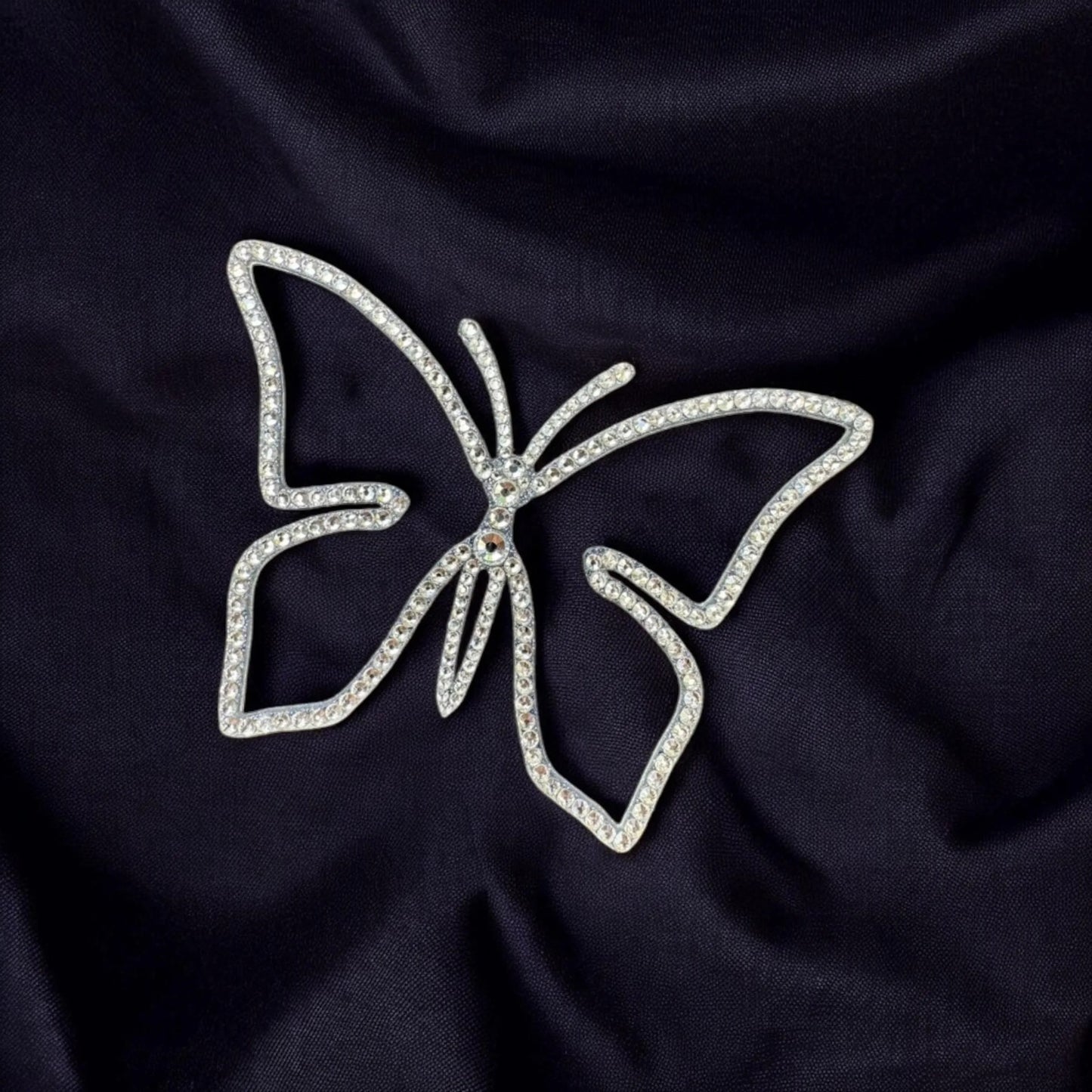Butterfly Rhinestone Decor Magnet White