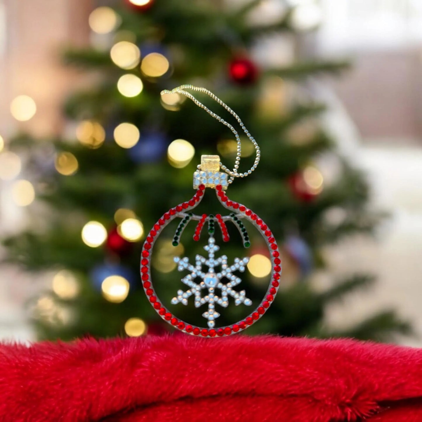 Christmas Ball with Snowflake Car Mirror Pendant