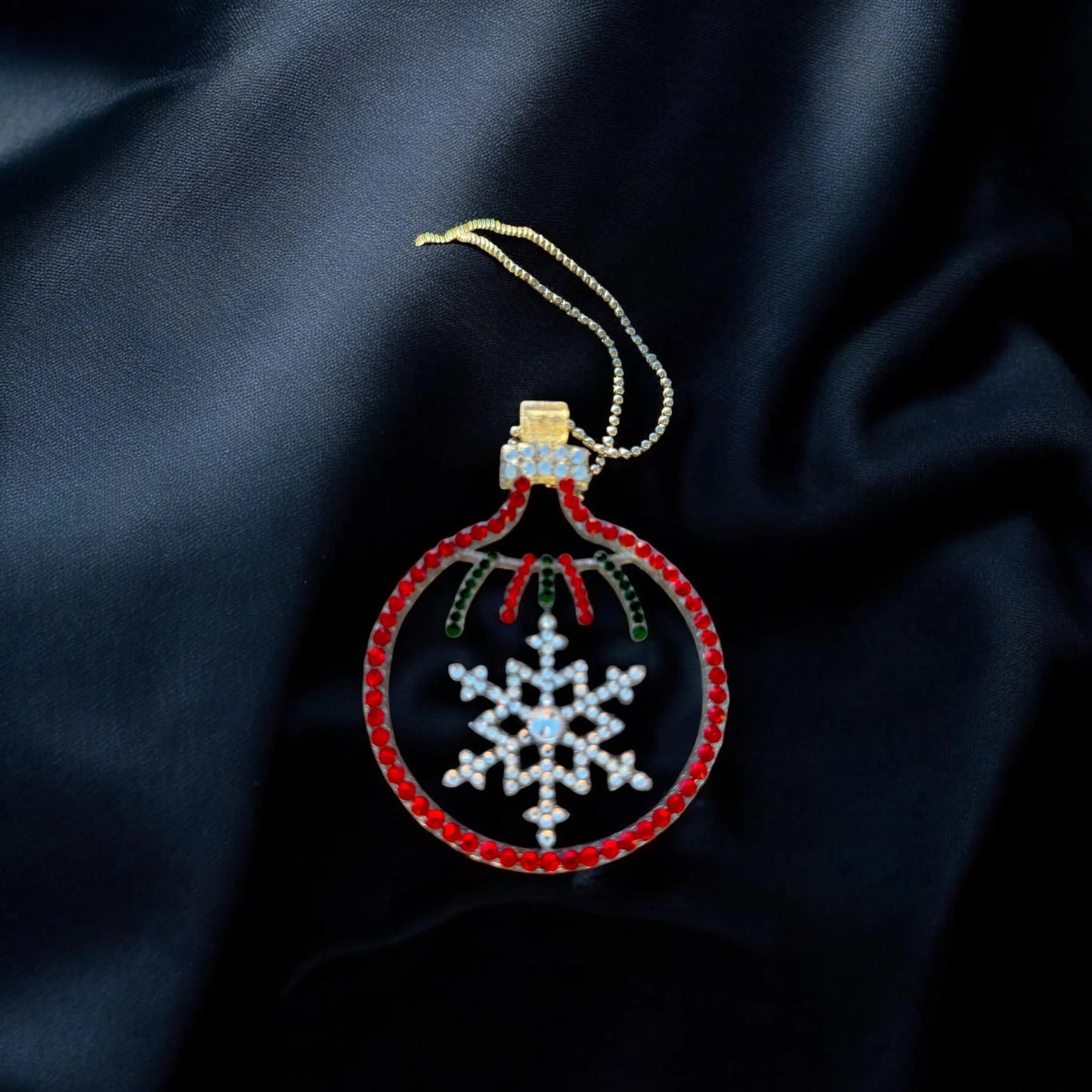 Christmas Ball with Snowflake Car Mirror Pendant