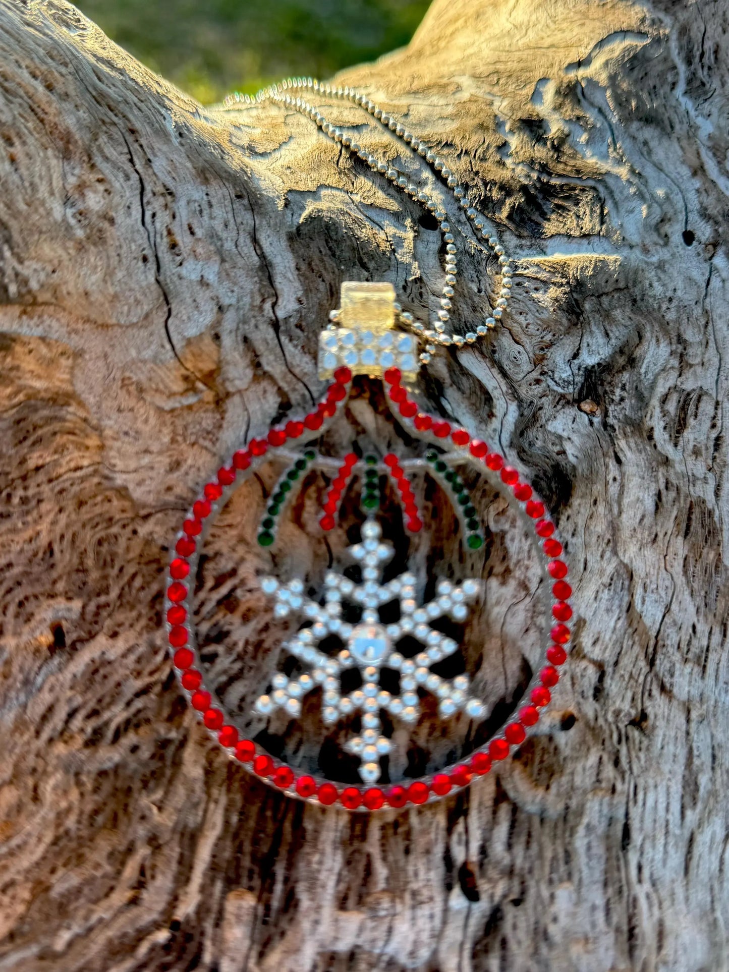 Christmas Ball with Snowflake Car Mirror Pendant