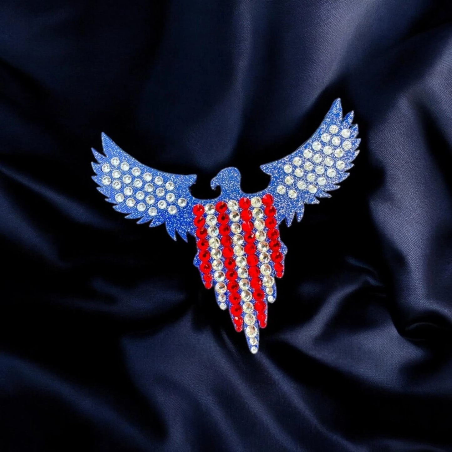American Eagle interior decor rhinestone magnet White and Red Hot
