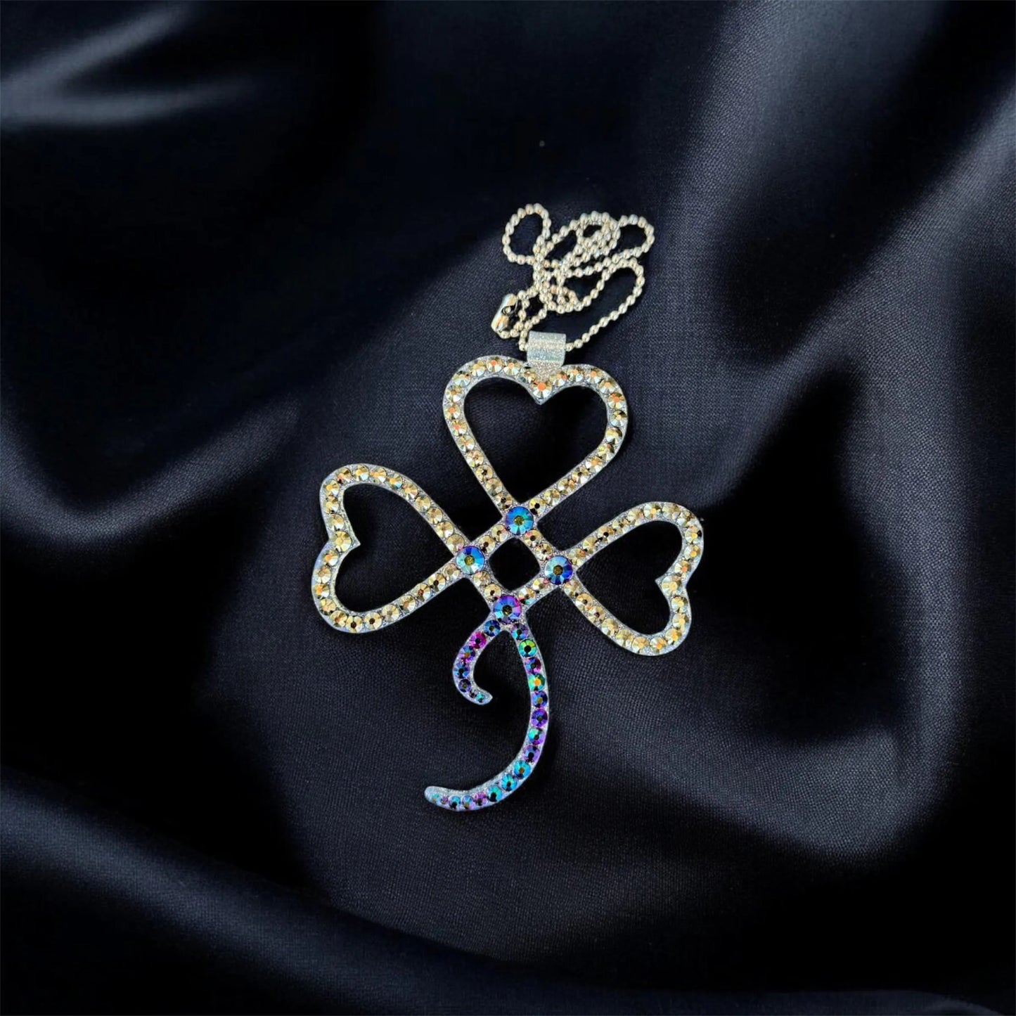 Lucky Clover Rhinestone Decor Pendant