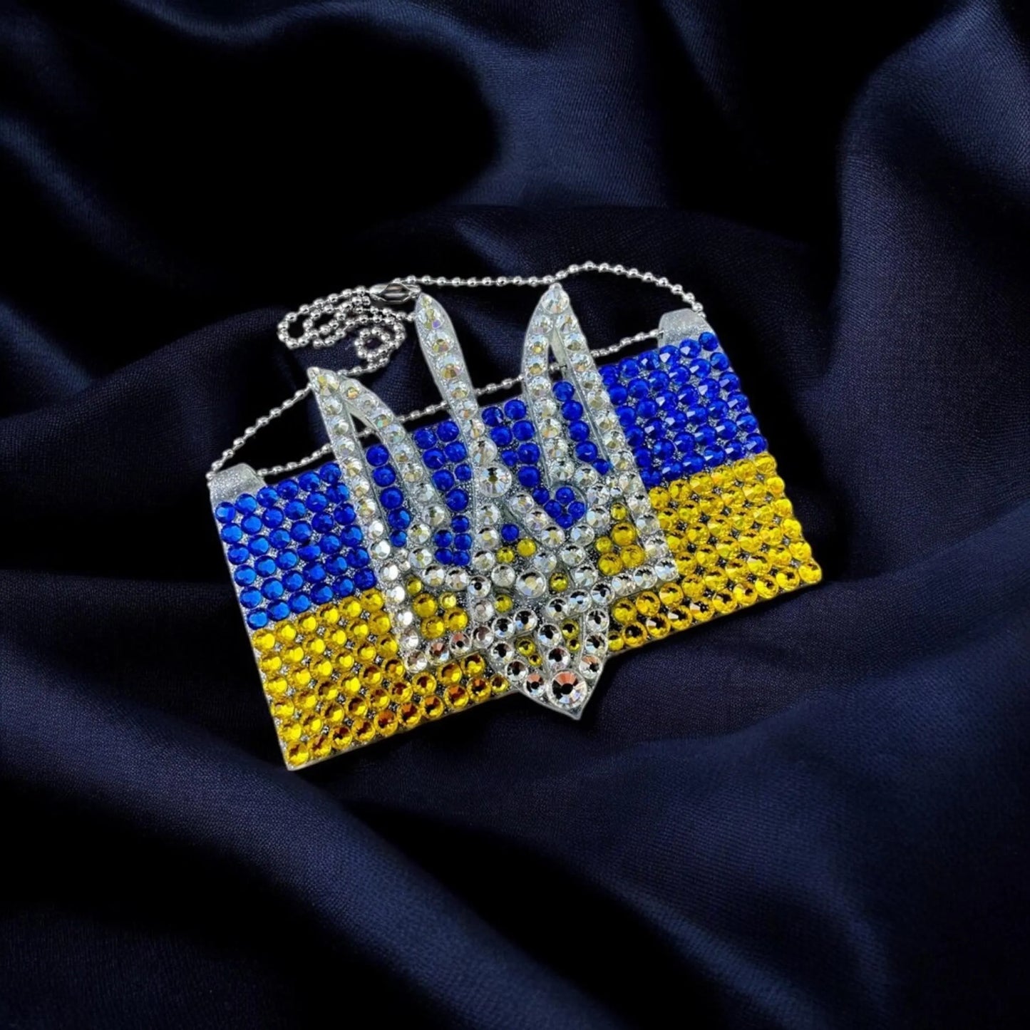 UA Flag with Trident Rhinestone Decor Pendant