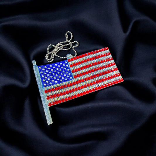 USA Flag Rhinestone Decor Pendant