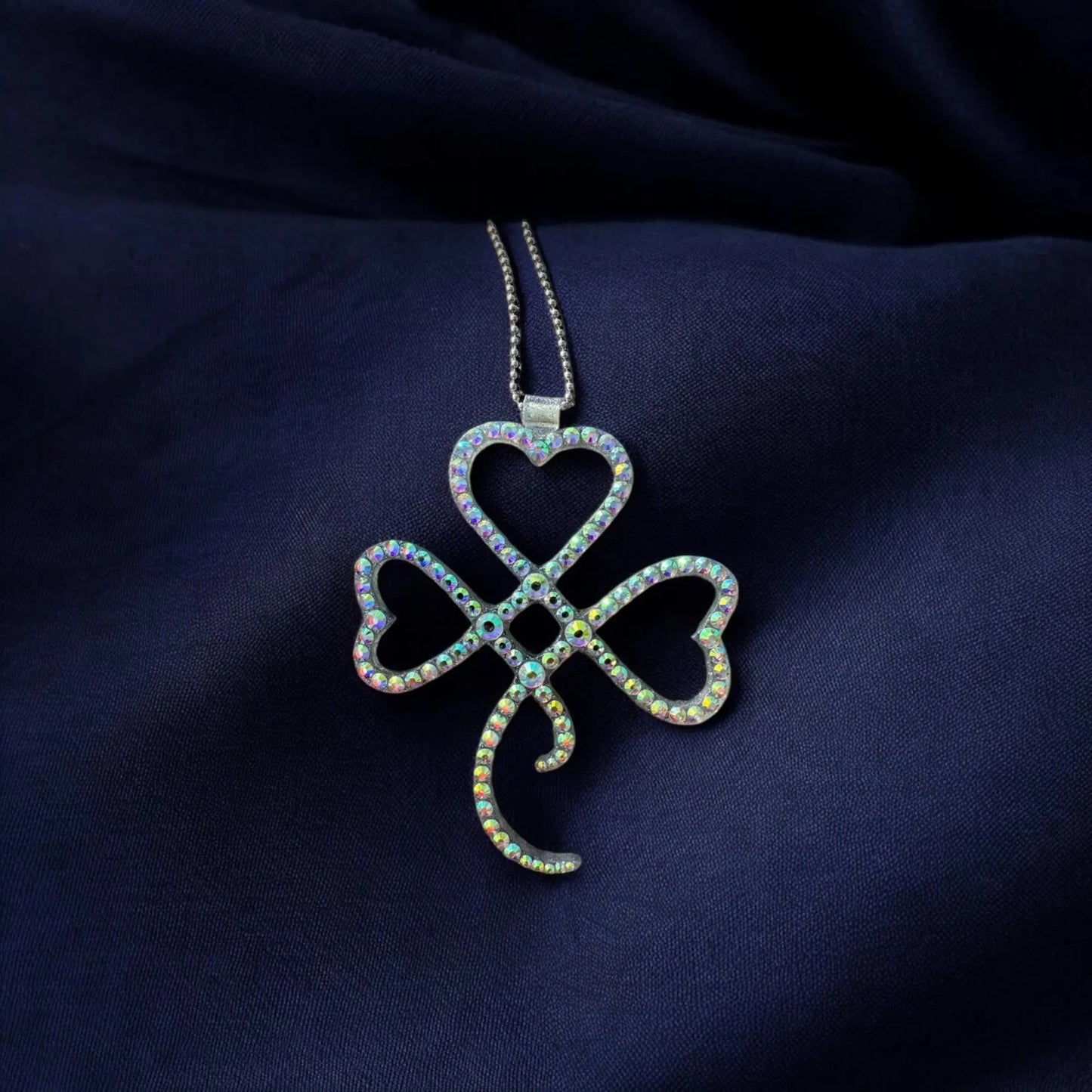 Lucky Clover Rhinestone Decor Pendant