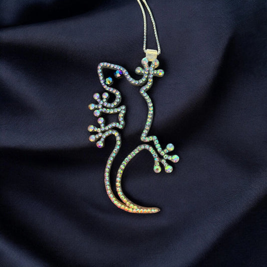 Lizard Rhinestone Decor Pendant