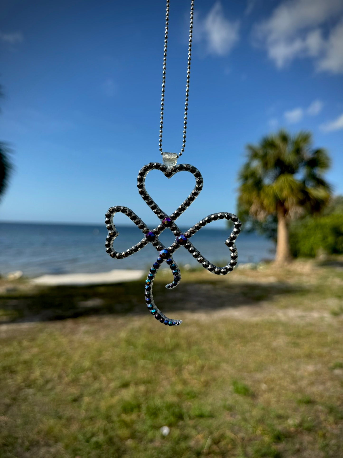 Lucky Clover Rhinestone Decor Pendant