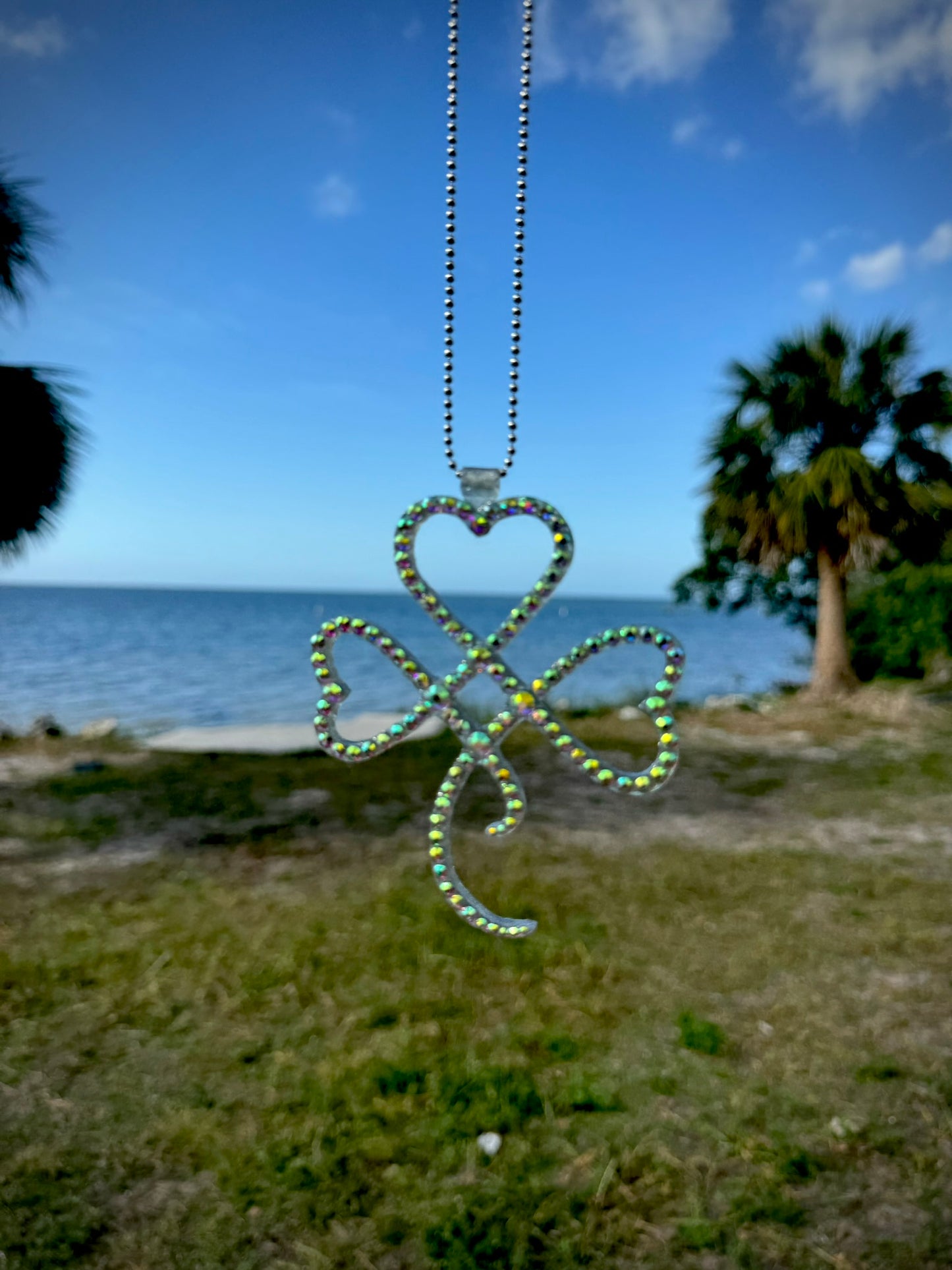 Lucky Clover Rhinestone Decor Pendant