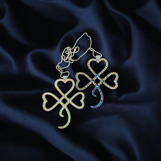 Lucky Clover Rhinestone Decor Pendant