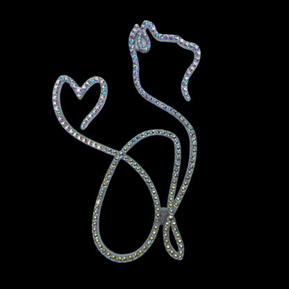 Cat interior decor rhinestone magnet Rainbow