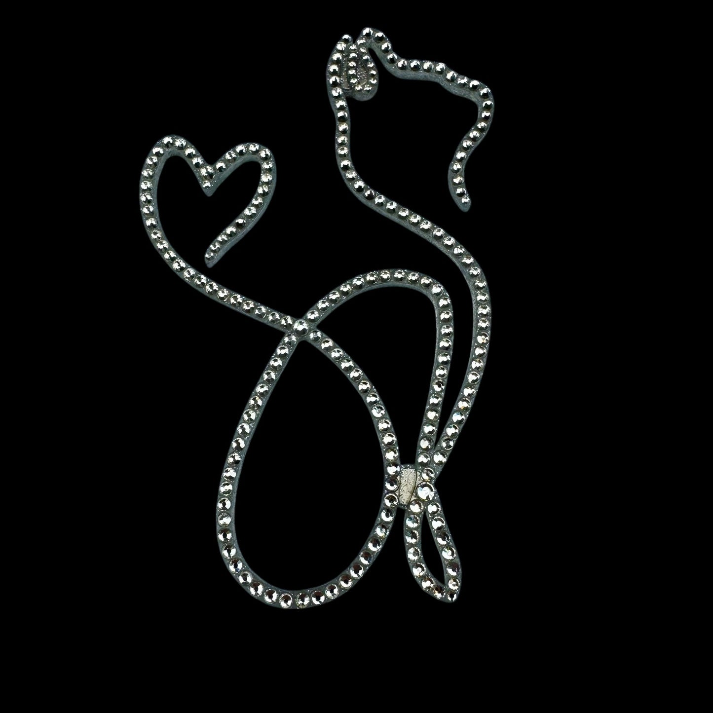 Cat interior decor rhinestone magnet White