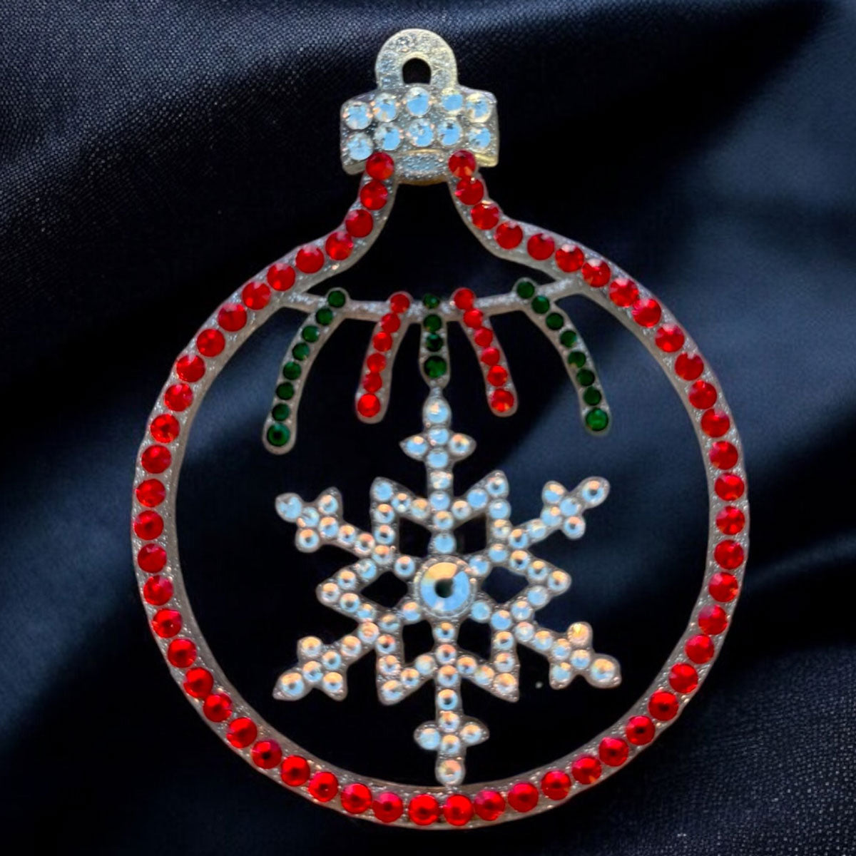 Christmas Ball Snowflake Rhinestone Decor Magnet