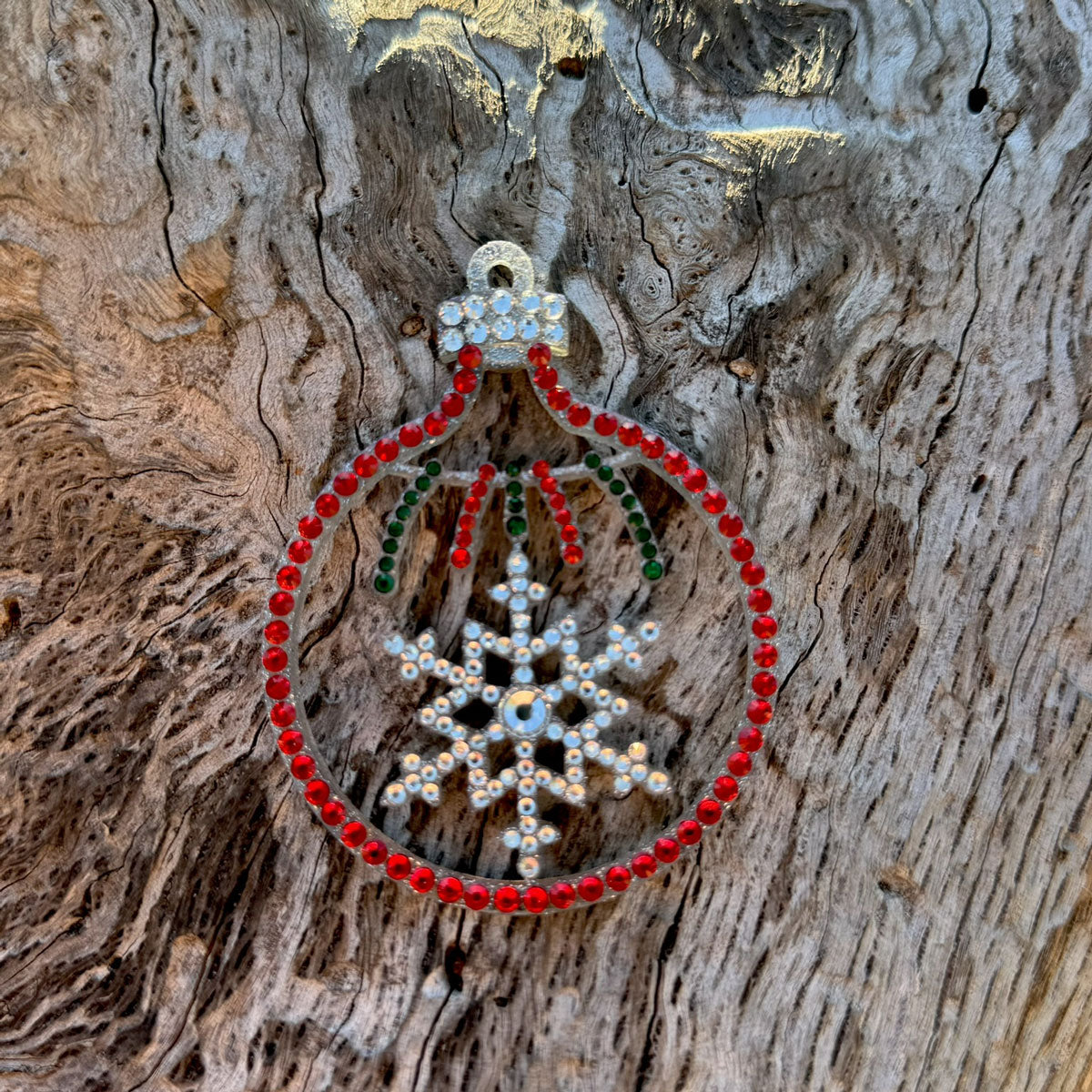Christmas Ball Snowflake Rhinestone Decor Magnet
