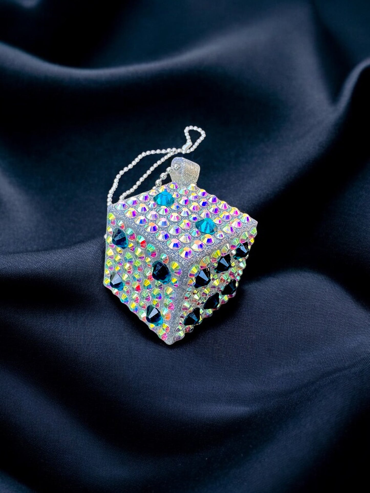 Lucky Dice Rhinestone Decor Pendant