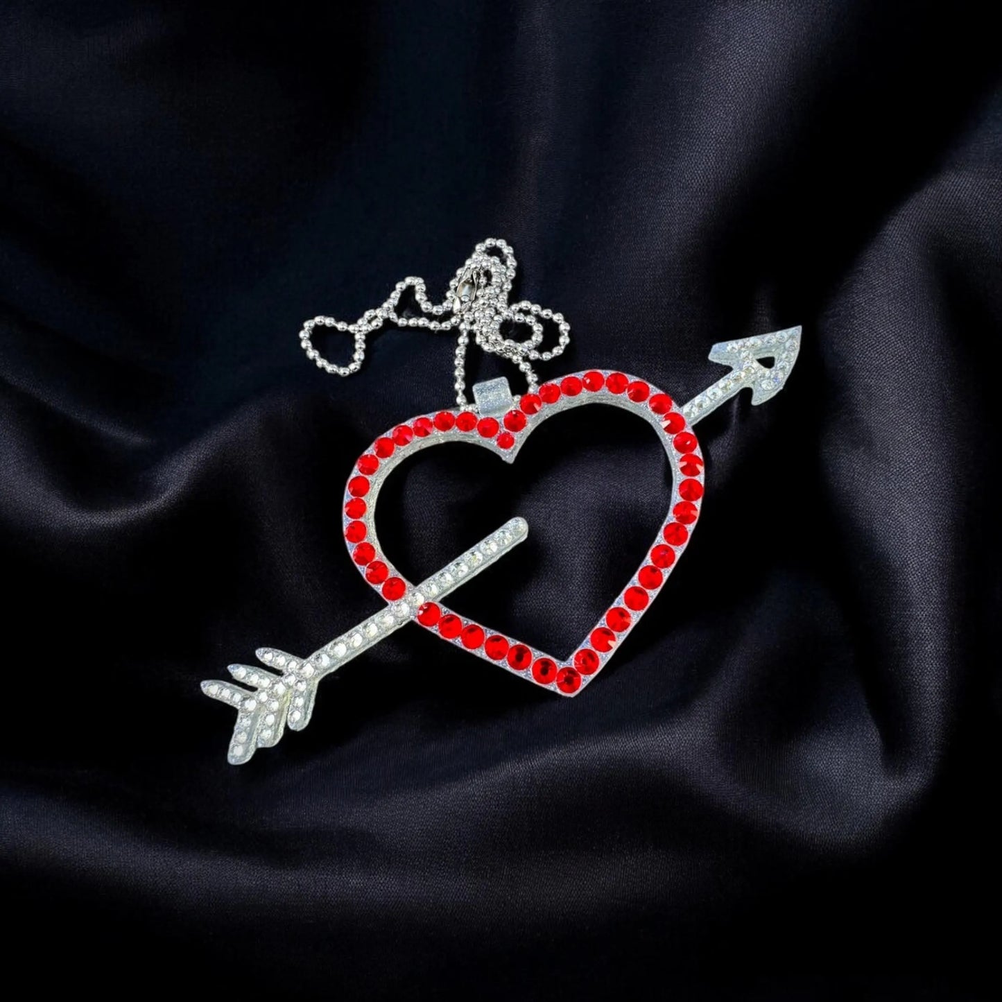 Heart with Arrow Rhinestone Decor Pendant