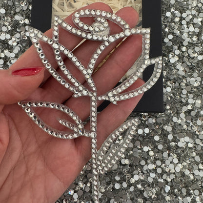 Rose interior decor rhinestone magnet White