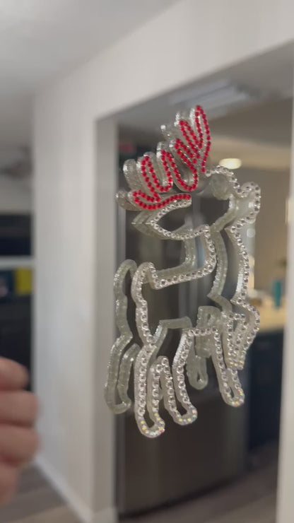 Christmas Little Deer Rhinestone Decor Magnet