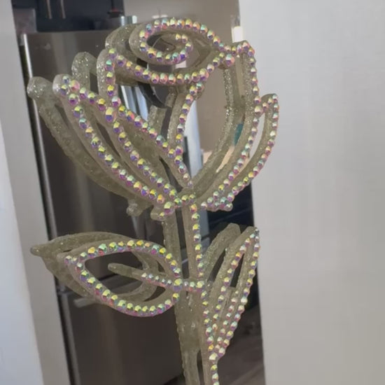 Rose interior decor rhinestone magnet Rainbow