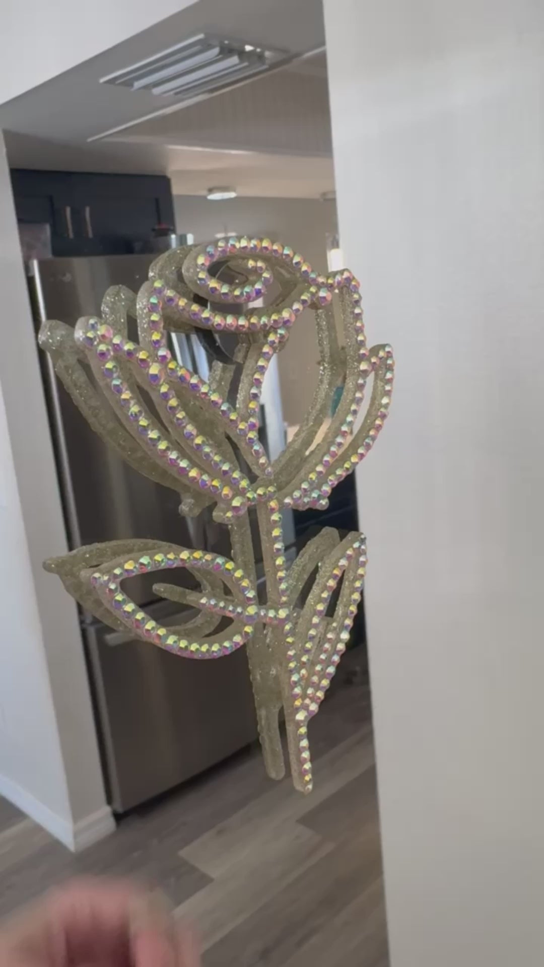 Rose interior decor rhinestone magnet Rainbow