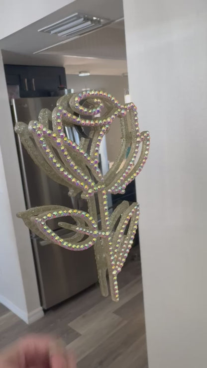 Rose interior decor rhinestone magnet Rainbow