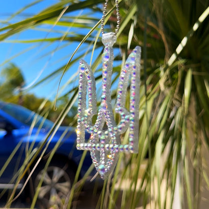 Trident UA car rearview mirror  rhinestone pendant Rainbow