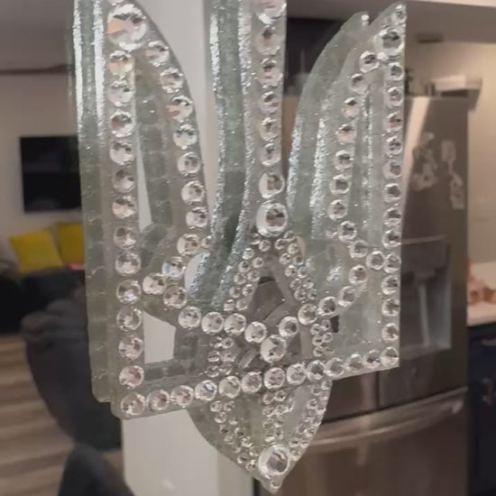 Trident UA interior decor rhinestone magnet White